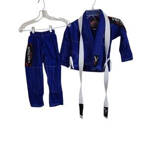 Vector Sports Brazilian Jiu Jitsu Blue Uniform Top & Bottom Martial Arts Belt KO